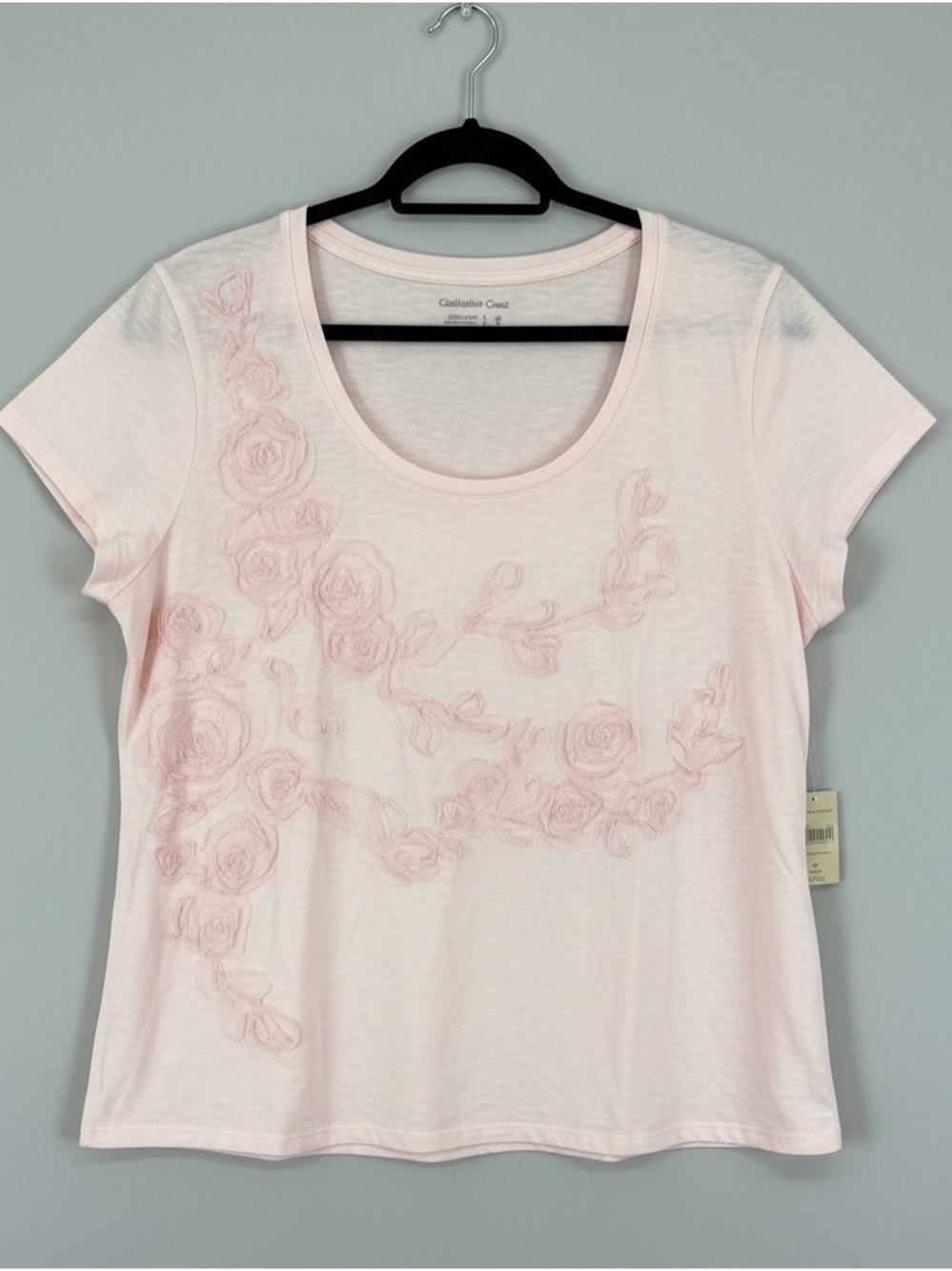 Coldwater Creek Embroidered Scoop Neck Tee NWT!!
